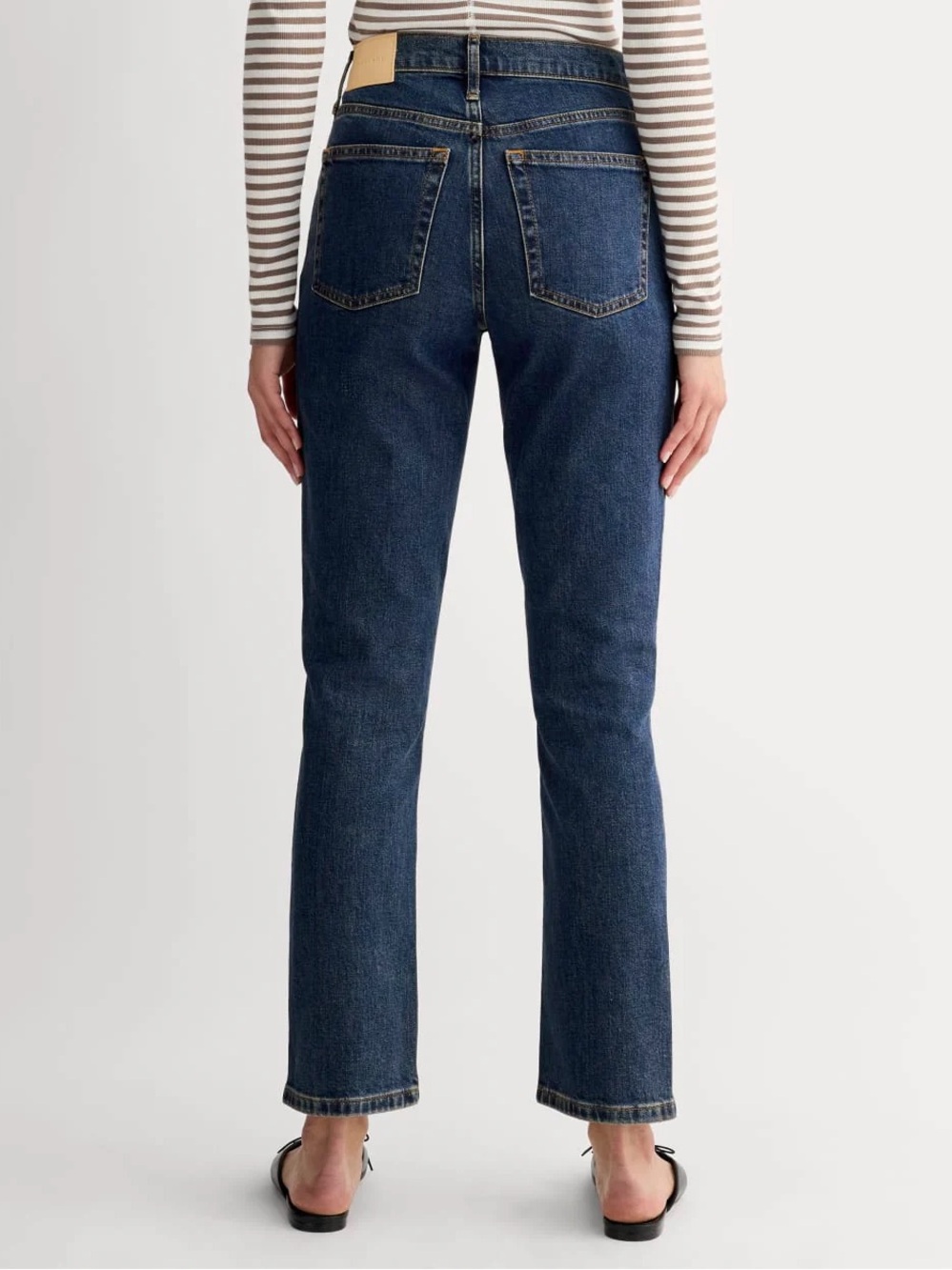 Everlane The Original Cheeky Jean Deep Blue 25s High Rise Slim Straight Nwot View 5